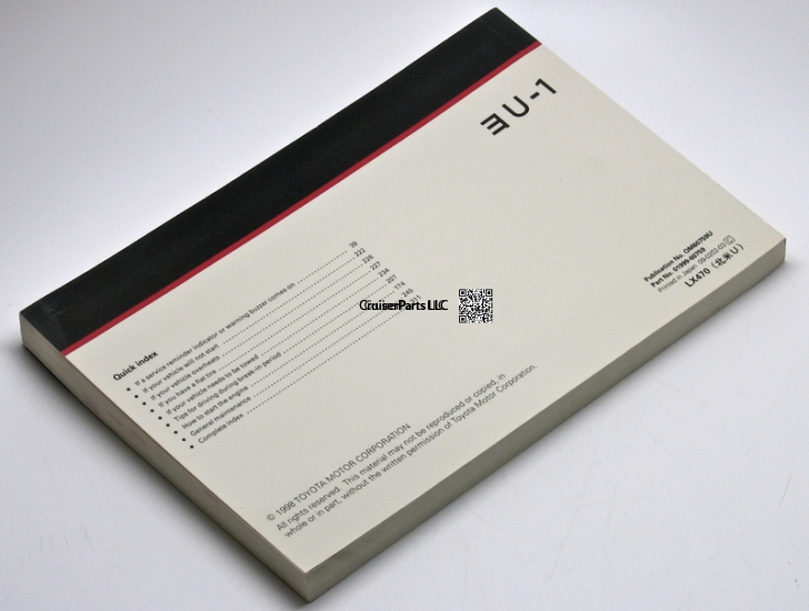 Modal Additional Images for 1 1996-2007 Lexus LX470 LX450 Owner's Manual