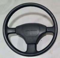 Black Vinyl Steering Wheel Center Pad for 91-94 80 Series