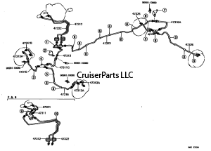 (image for) Rear Left Axle Brake Line FJ62
