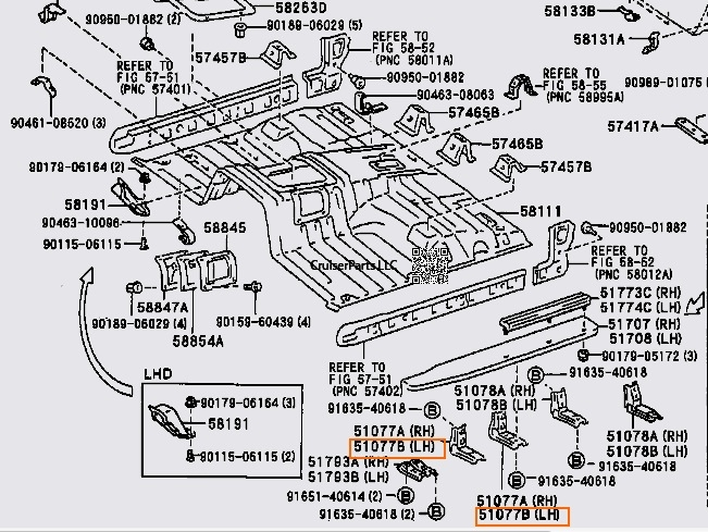 Modal Additional Images for Side Step Bracket No. 2 RH or LH  85-07