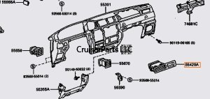 Right Side Center Clock & Vent surround 95-97