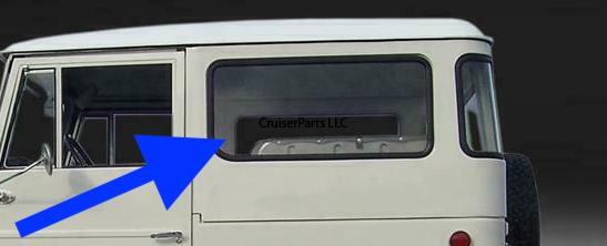 (image for) Side hardtop window glass L or R 1976 earlier