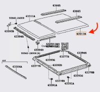 Roof Headliner rear No.2 (Light Gray) 1985-2007 73/74 Series