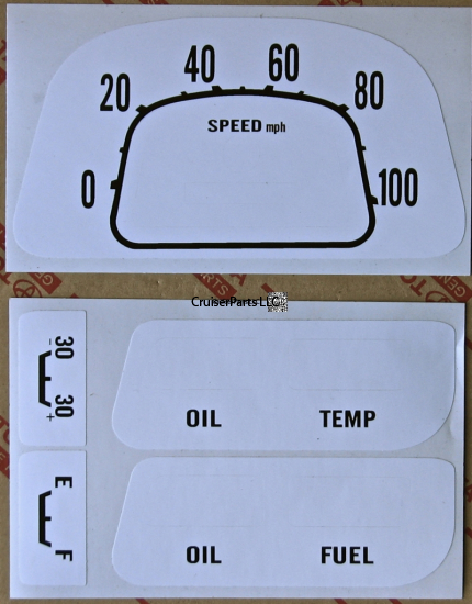 Modal Additional Images for Toyota White Gauge Label Set 1964-1979 FJ40