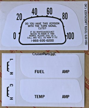 Toyota White Gauge Label Set 1964-1979 FJ40