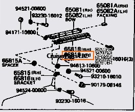 Inner Bow Right side above door Hard Top 1975-1984
