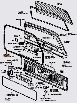Back Door Surround Opening Weather stripping 81-90