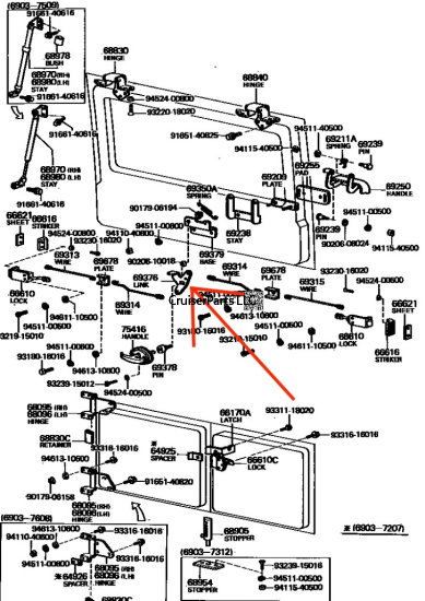 FJ40 Rear Door Lock Link