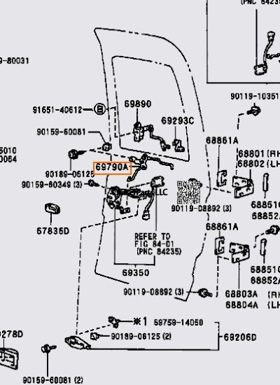 Modal Additional Images for Back Door Inside Locking Link 01/90-2007