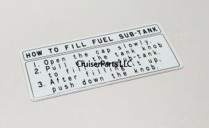 Fuel Information Label for Non US 80 Series Cruisers
