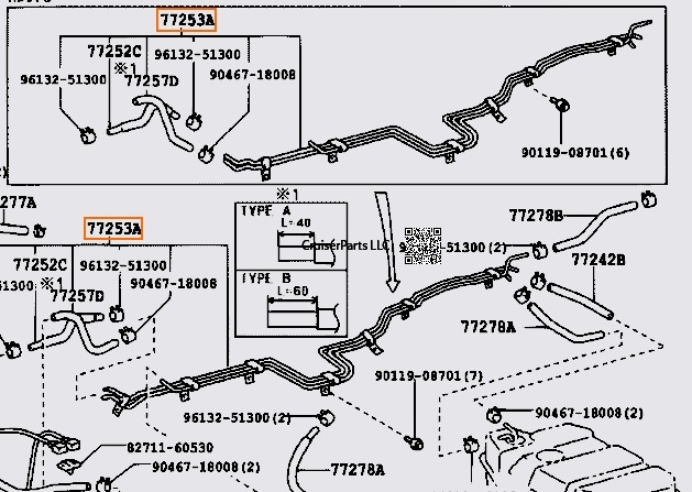 Fuel Main Tube Set #3 for Sub Fuel Tanks