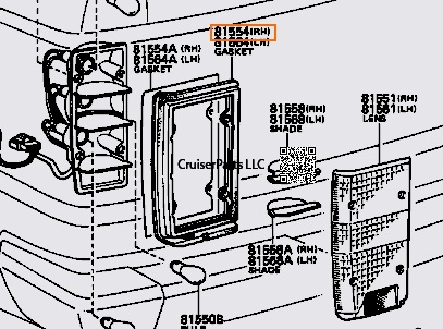Tail Light Lens Gasket RIGHT 6x series