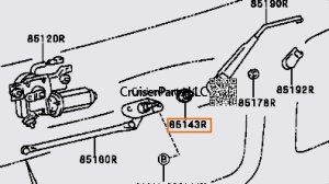 Grommet For Rear Wiper 1998-2007 100 series