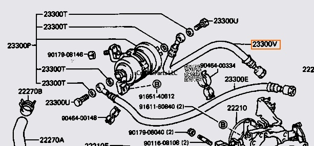 3FE Fuel Hose from Filter to the fuel line rear 88-90