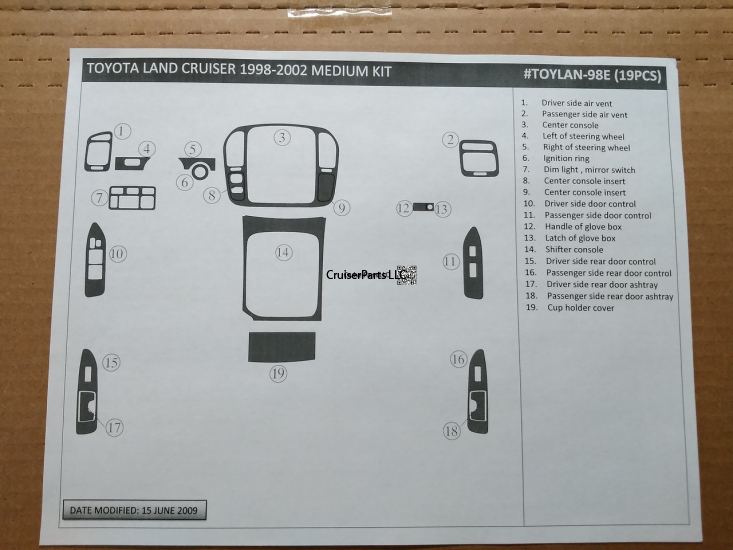 Modal Additional Images for Woodgrain Trim Kit 1998-2002 No Nav