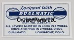 DUALMATIC Locking Hubs Dashboard Sticker