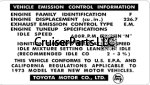 (image for) 1973 Vehicle Emissions Control Decal