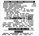 1977 Vehicle Emissions Control Decal