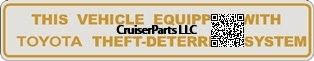 Toyota Theft-Deterrent System Decal
