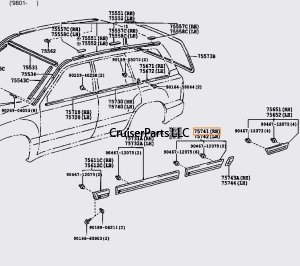 Body Side Moulding Right Rear Door 98-07