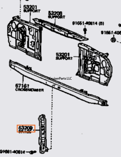 Hood Latch Support 81-10/84 60 Series