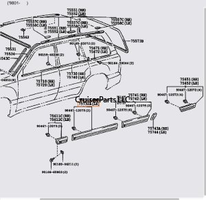Body Side Molding Left Front Door 98-07
