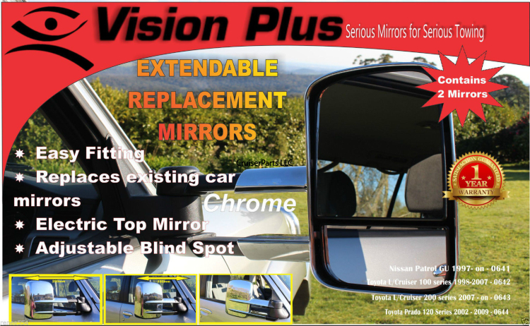 200 Series Extendable Towing Mirrors