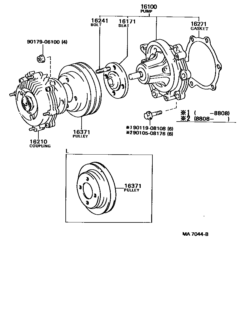 (image for) 2LT Water Pump Gasket to 8-95-newer