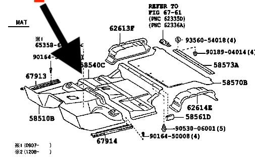 (image for) Middle Rear Vinyl Floor Mat 2007-Newer 70 Series SWB
